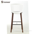 Wood Frame Bar Stool with metal footstep High-chiar